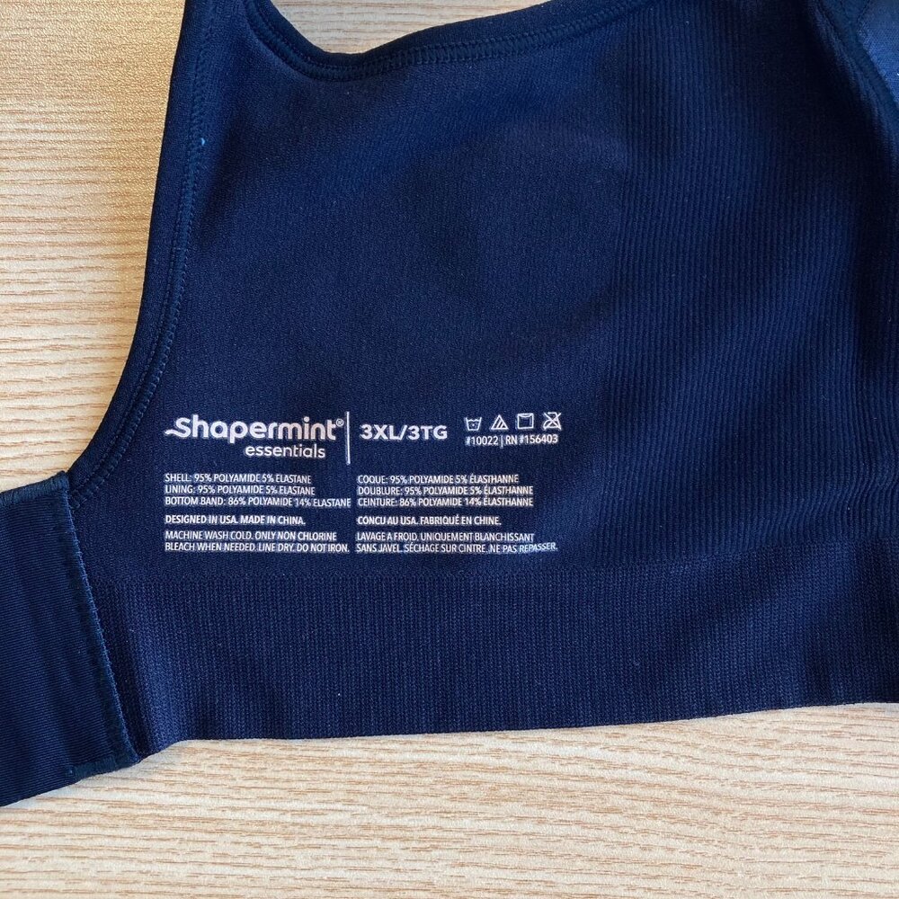 Shapermint Essentials Daily Comfort Wireless Shaper Bra 3XL Black 10022 NWT - Picture 10 of 10
